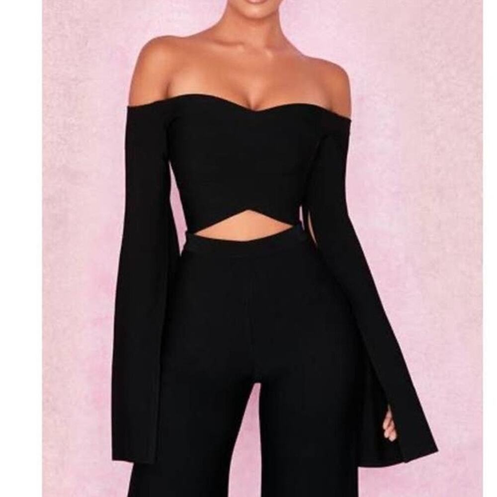 House Of CB Olivia Bandage Top Black Size Medium